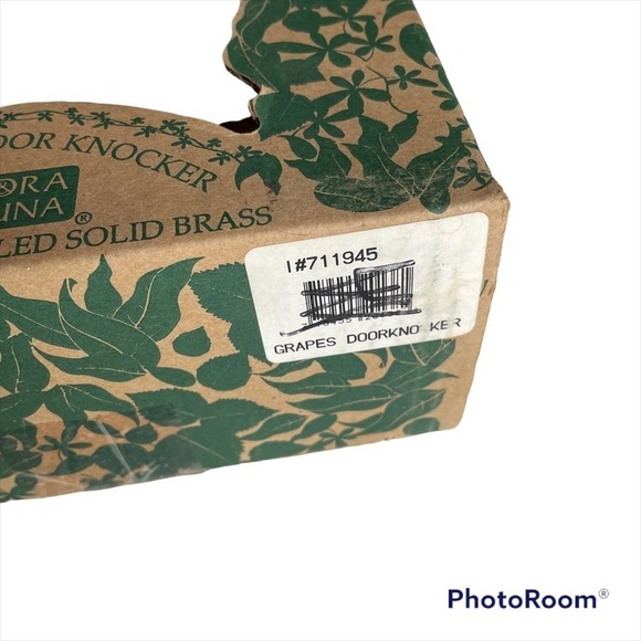 FLORA FAUNA Solid Brass Door Knocker Grapes Green Gold New Vintage - Picture 7 of 15